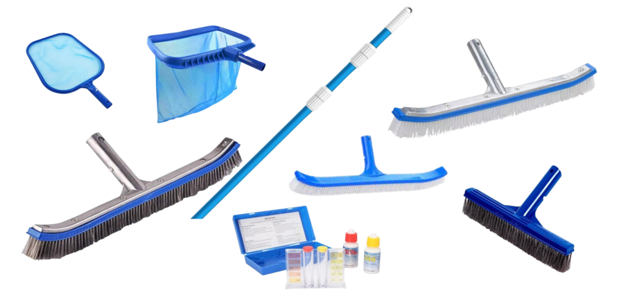 pool skimmers, pool brushes, pool nets, pool vacuums, automatic pool cleaners, manual pool cleaners, pool maintenance tools, residential pool cleaning, commercial pool cleaning, pool cleaning accessories